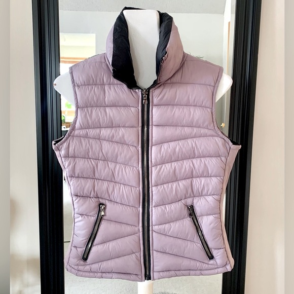 Love Me Now Jackets & Blazers - Love Me Now Lilac & Black Reversible Puffer Vest